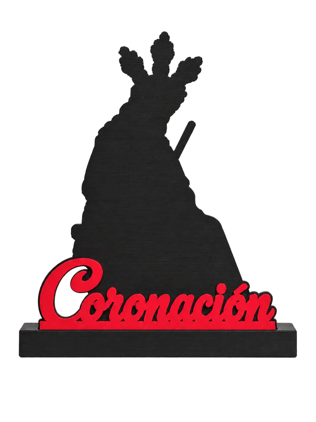 Jesús de la Humildad y Paciencia con peana, recreación digital con el nombre rojo